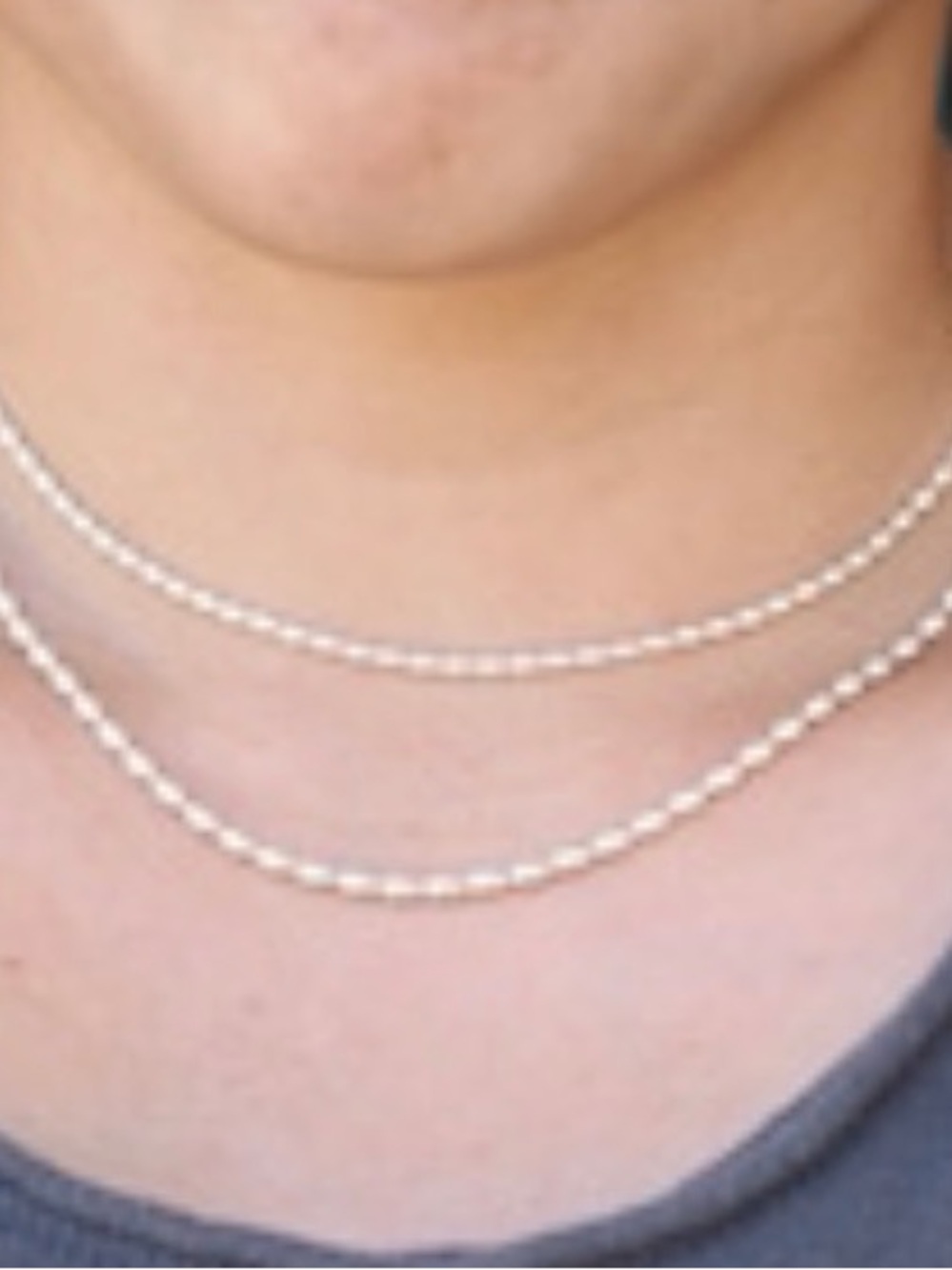 Sterling Silver Pallini oval bead necklace 16in